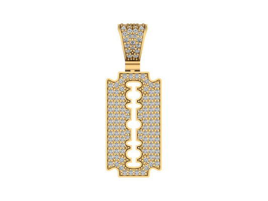 14K Gold Diamond Razor Necklace – Bold, Edgy & Unapologetically Luxurious
