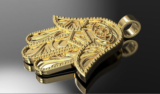 Gold Hamsa Hand Pendant