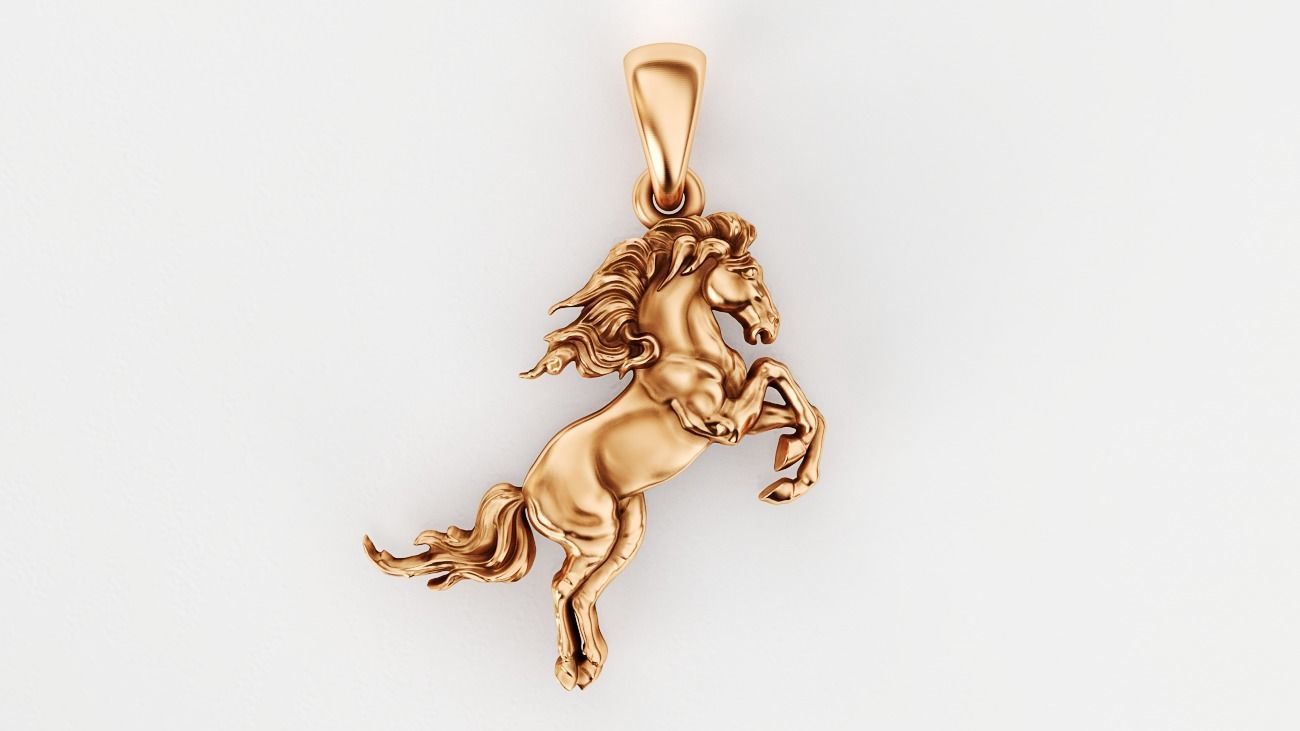 rose Gold Horse Necklace
