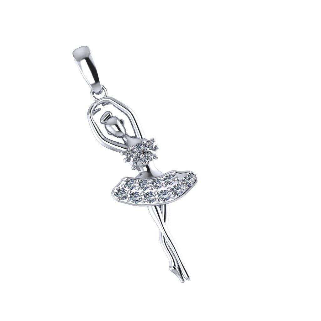 Diamond Dancing Ballerina Pendant
