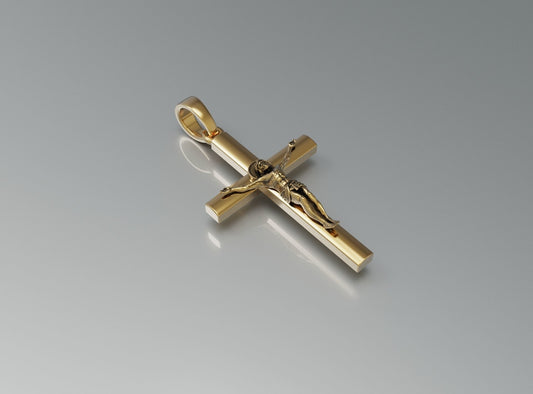 Yellow Gold Jesus Cross Necklace