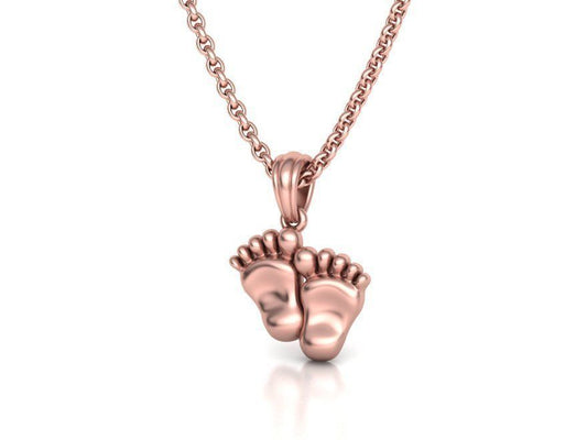 Rose Gold Baby Feet Pendant