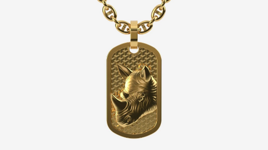 Gold Rhino Necklace