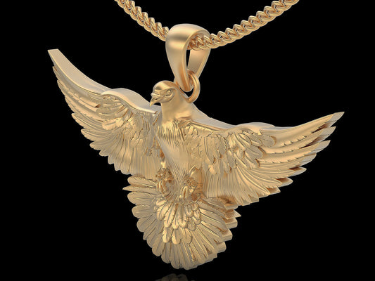 Gold Pigeon Pendant