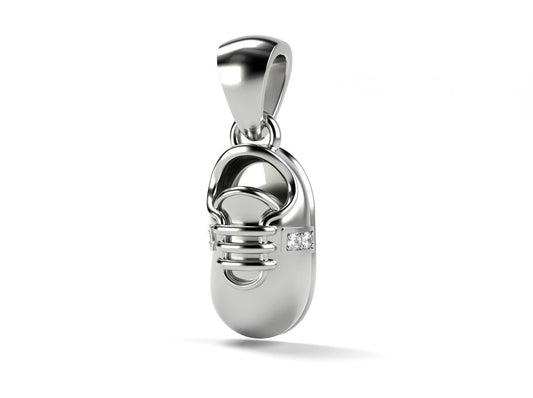 Silver  Baby Sport Shoe Pendant