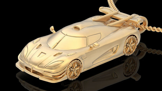 Gold Sport Car Necklace