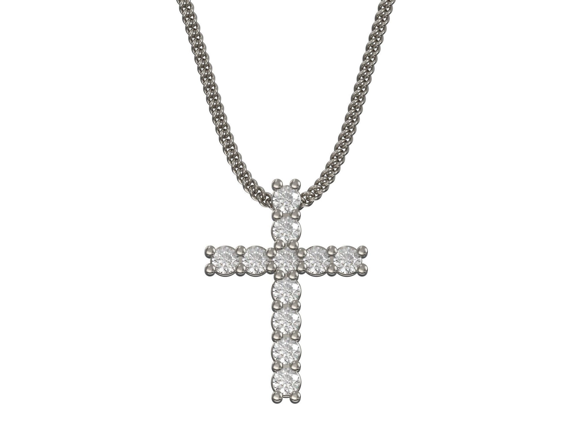 Gold Cross Necklace with Lab Grown Diamonds
