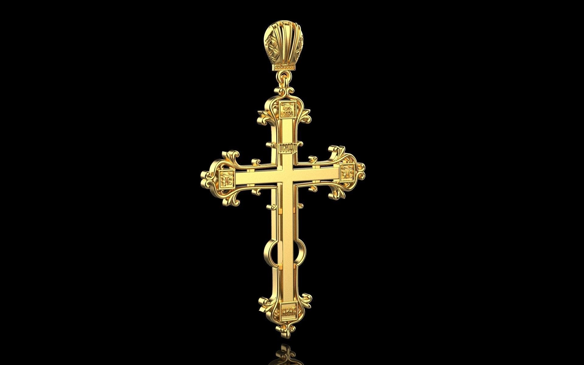 Gold Orthodox Cross Necklace