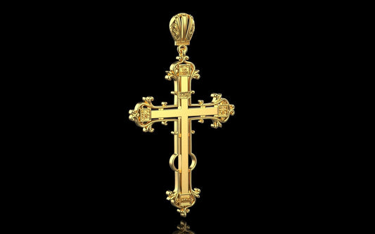 Gold Orthodox Cross Necklace