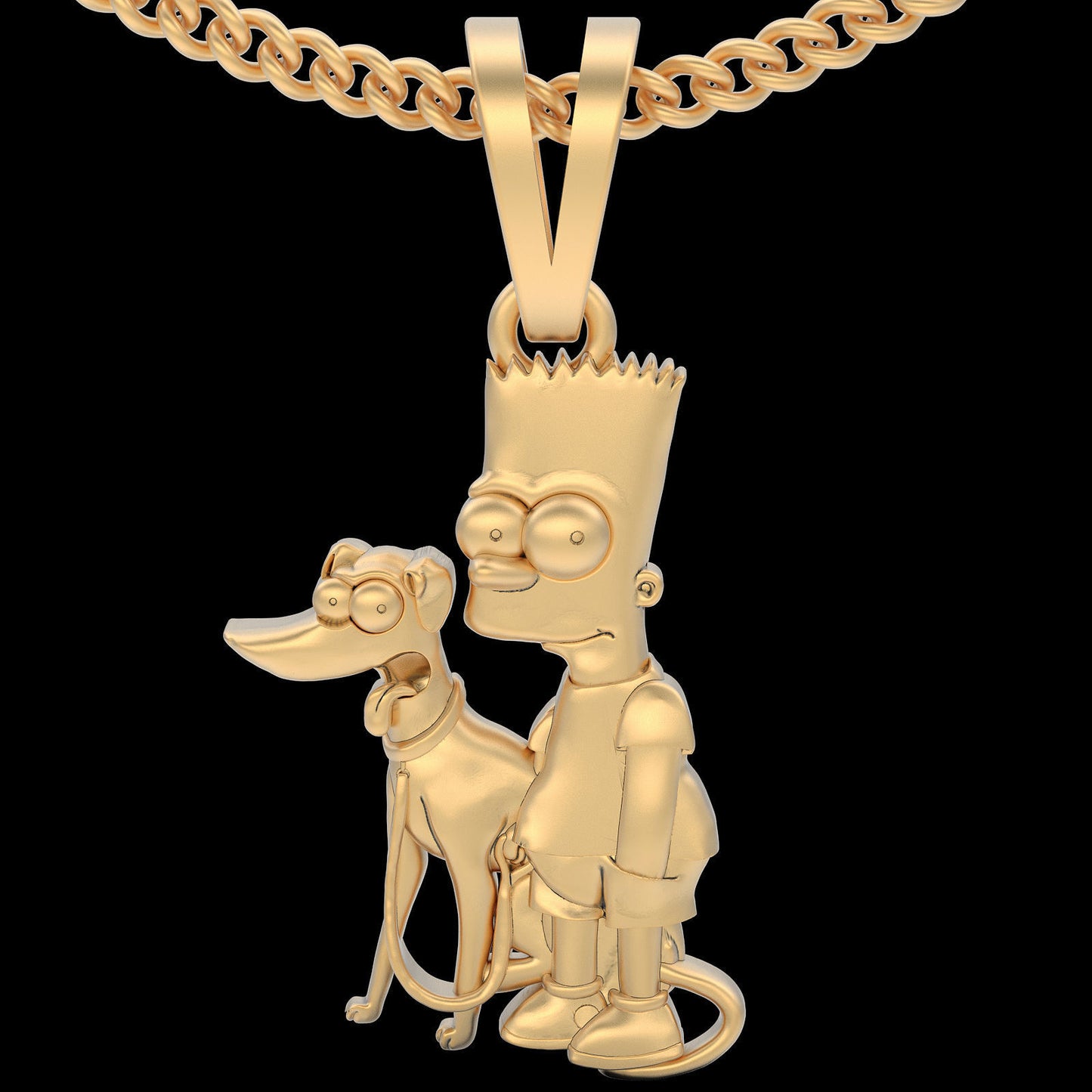 Gold Bart Simpson Pendant