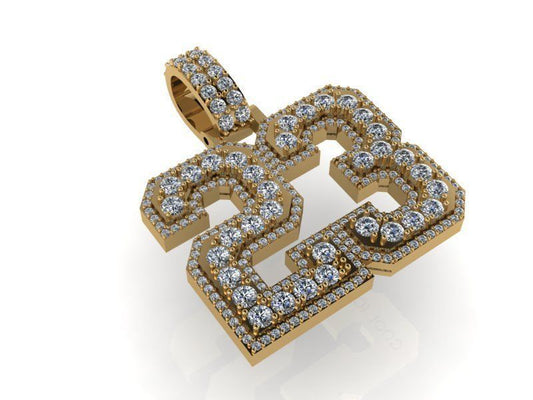 Gold Number 23 Diamond Necklace