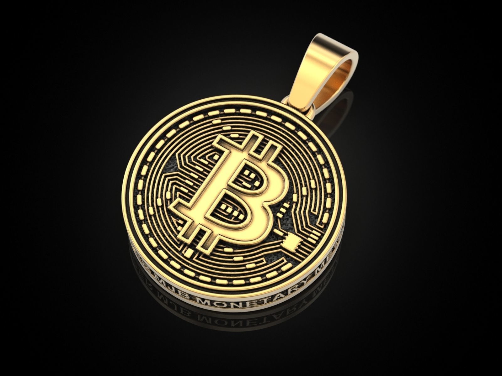 Bitcoin Double Sided Pendant