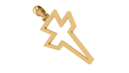 Gold Hammered Cross Necklace