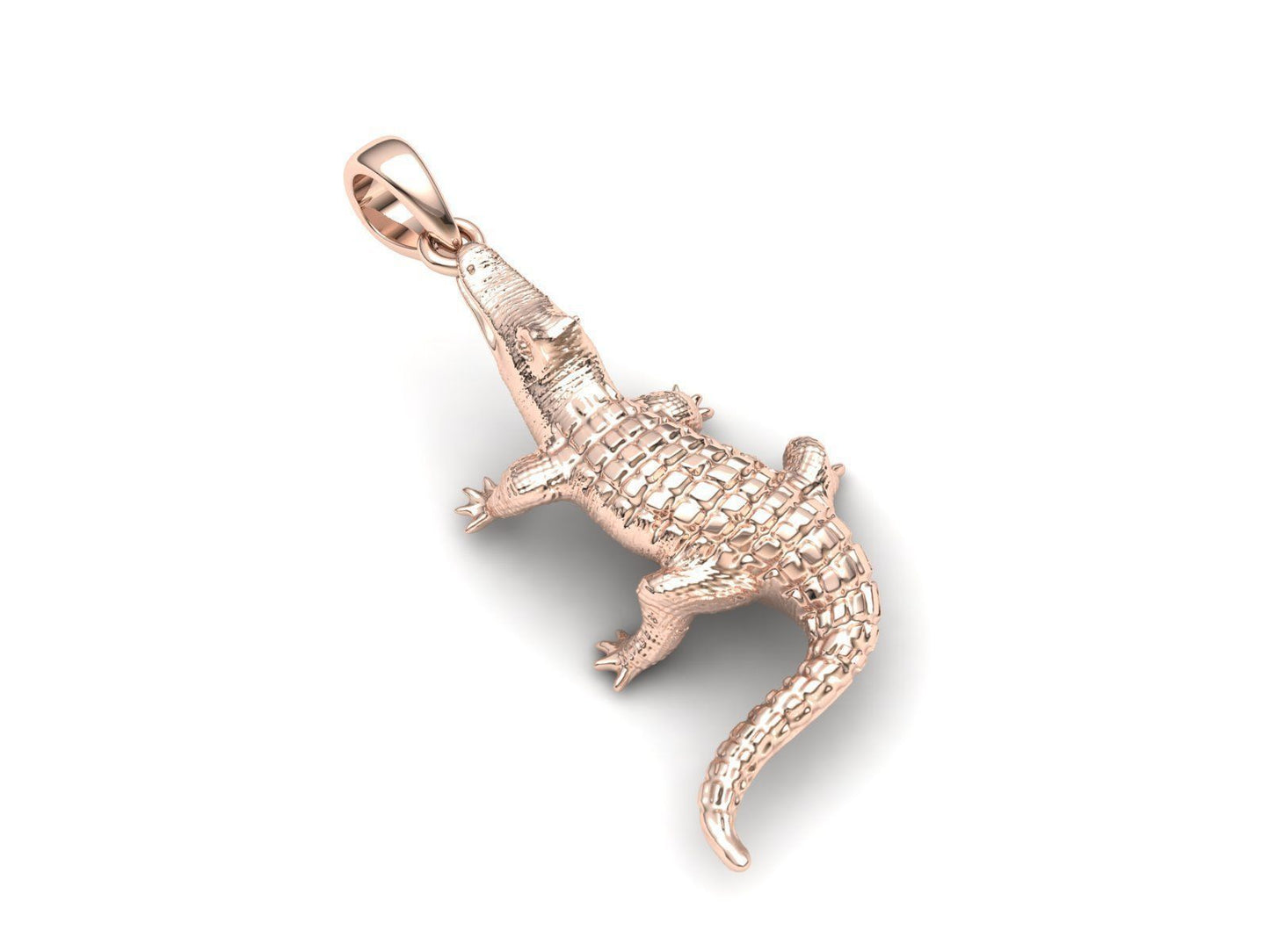 Gold Crocodile Pendant
