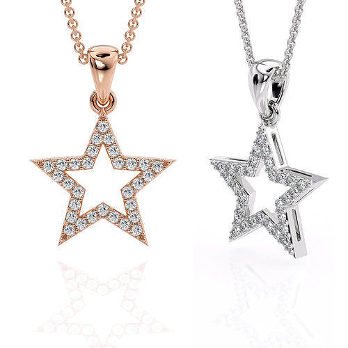 Gold Diamond Star Pendant