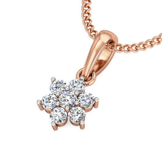 Gold Diamond Flower Necklace
