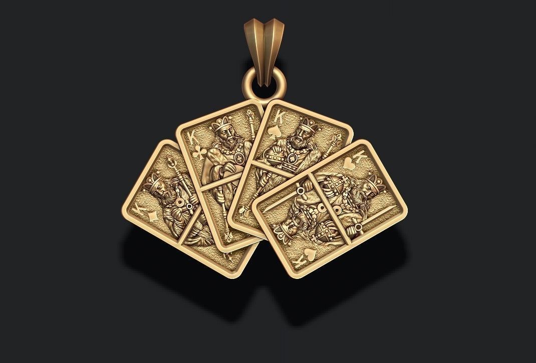 Gold Deck of Kings Pendant