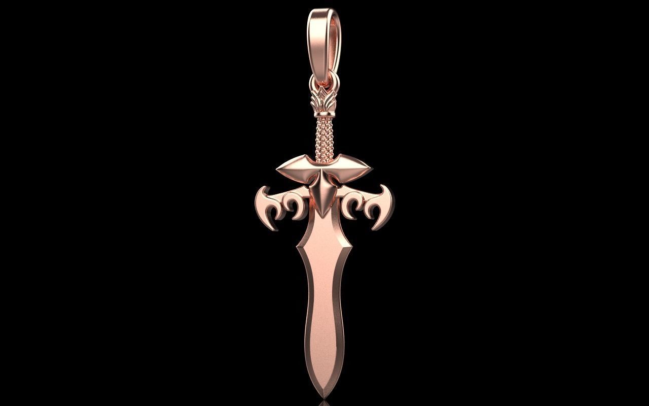 Rose Gold Sword Pendant
