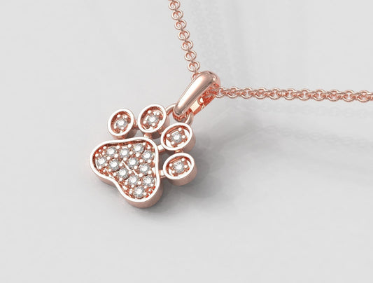 Love my Dog Paw Necklace