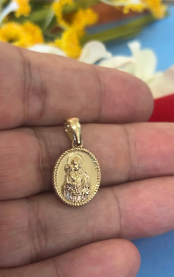 Gold Necklace Gold Mary Virgin Pendant