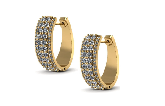 14K REAL Diamond Earrings 1.10 Total Carat Weight