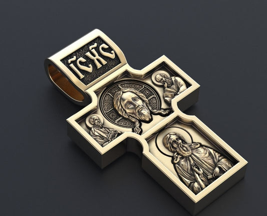 Gold Jesus Christ Cross Pendant