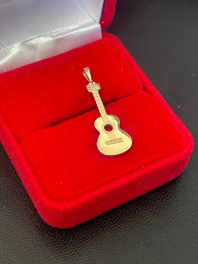 Gold Guitar Pendant