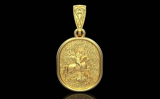 Gold Saint George Pendant