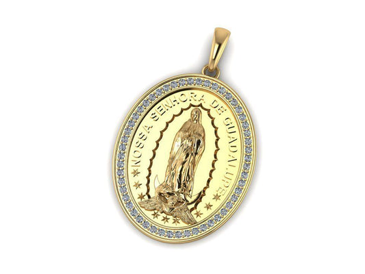 Gold Guadalupe Diamond Pendant