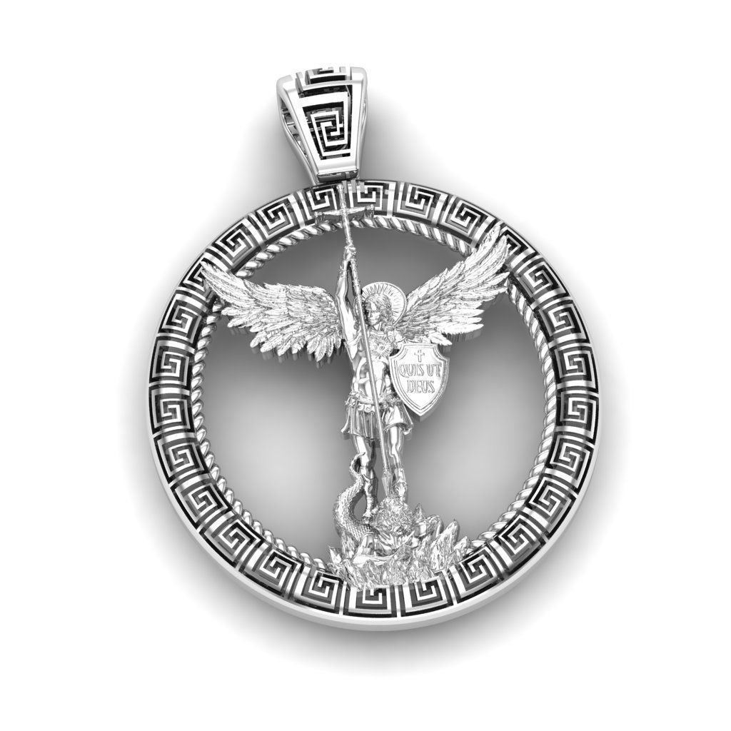 Silver Sait Michael Pendant