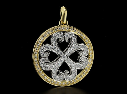 Gold Vintage Look Diamond Pendant