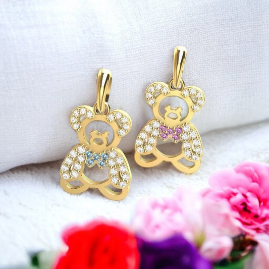 Gold Teddy Bear Pendant