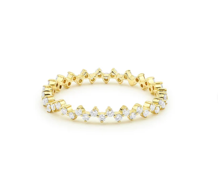 Gold Zig Zag Diamond Eternity Ring