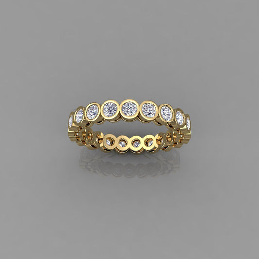 14K Solid Gold Bezel Set Diamond Eternity Ring / Diamond Eternity Ring / Diamond Bezel Set Ring / Gift for Her
