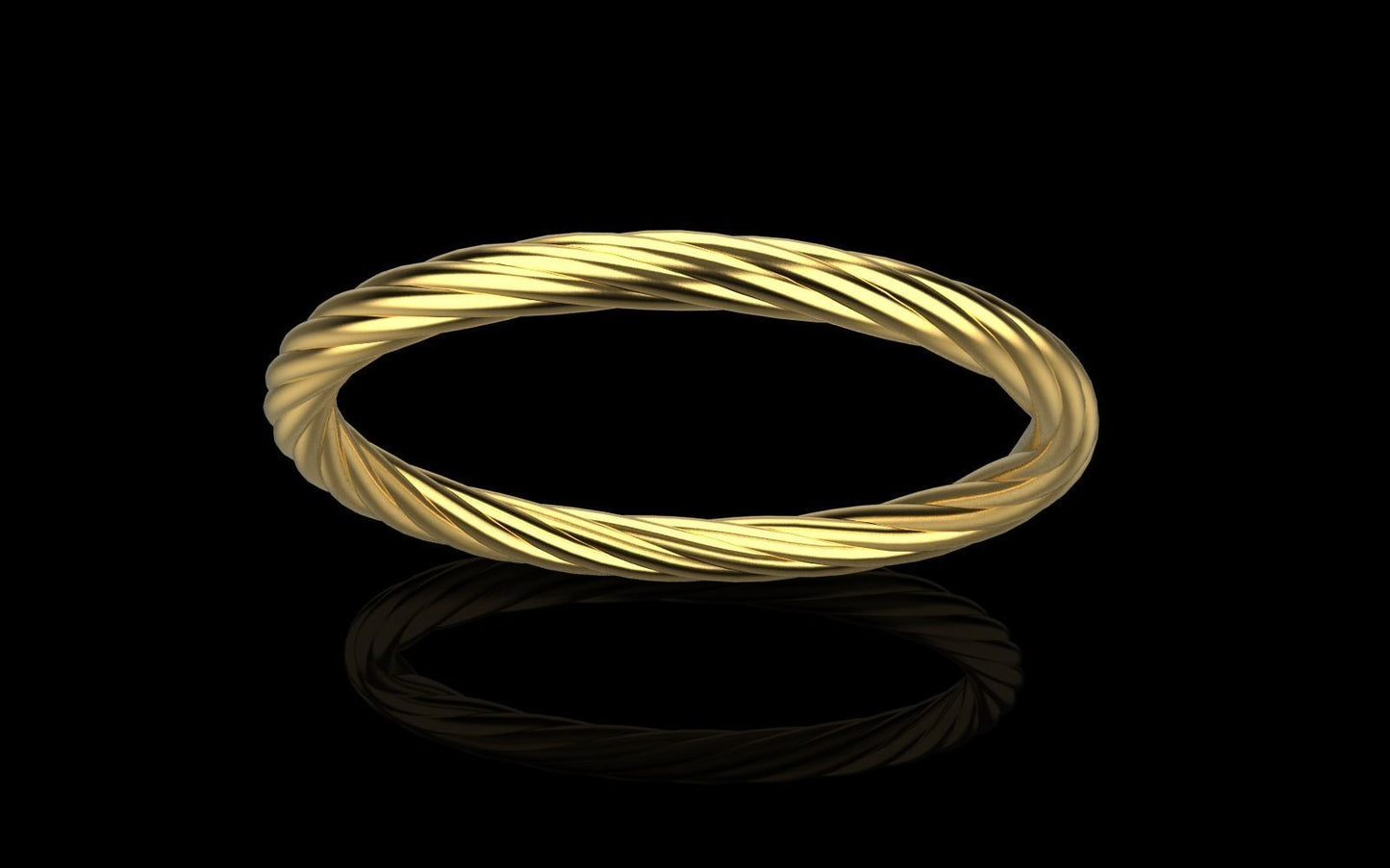 14K Solid Gold 1.80mm Wide Braided Twist Ring / 14K Solid Gold Rope Ring / Rope Twisted Gold Wedding Band / Stacking Ring/ Gift for Her