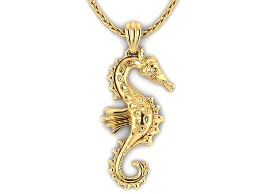 Gold Seahorse Pendant