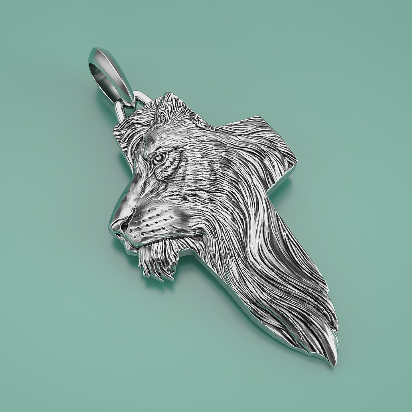 Cross with Lion Design