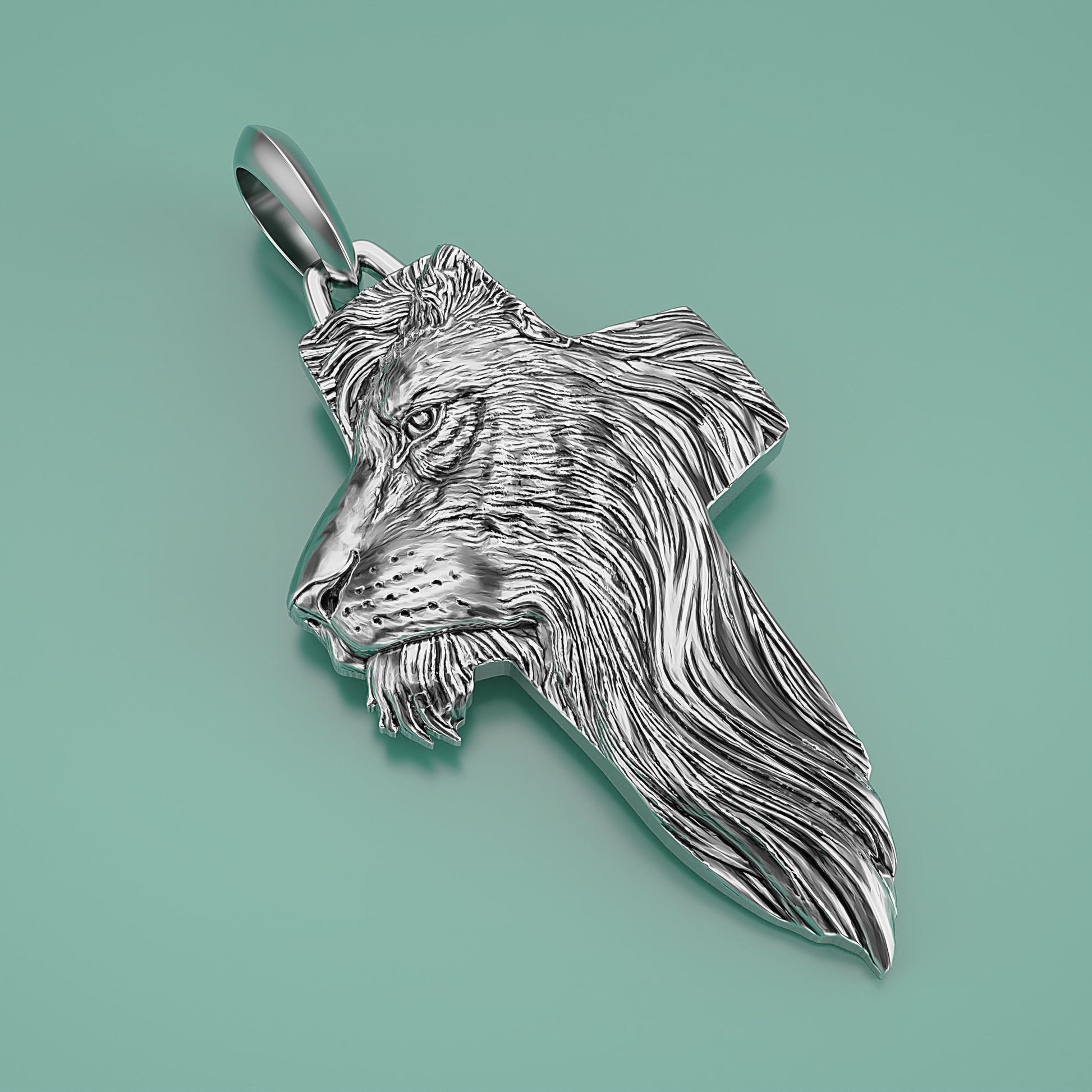 Cross with Lion Design