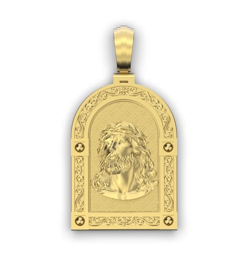 Gold Orthodox Jesus Pendant