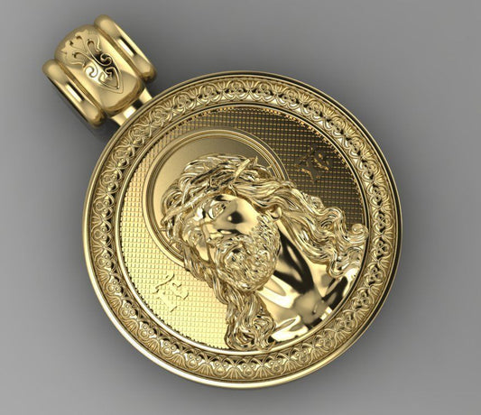Gold Jesus Pendant