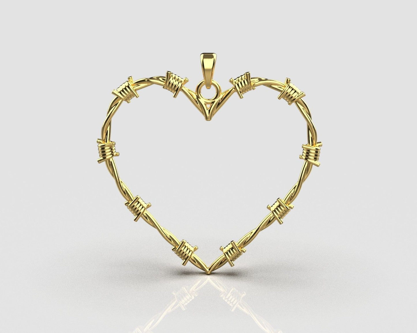 Gold Wired Heart Necklace