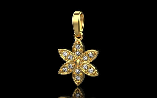 Gold Diamond Flower Necklace