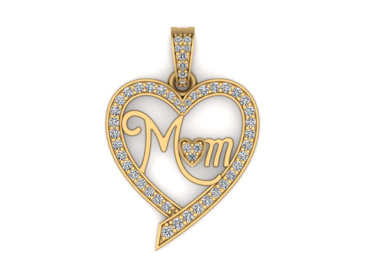 Gold Mom Diamond Necklace