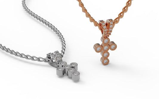 Diamond Simple Crucifix Pendant