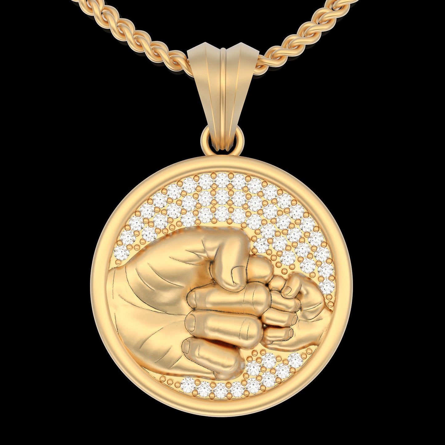 Gold Father and Son Diamond Pendant