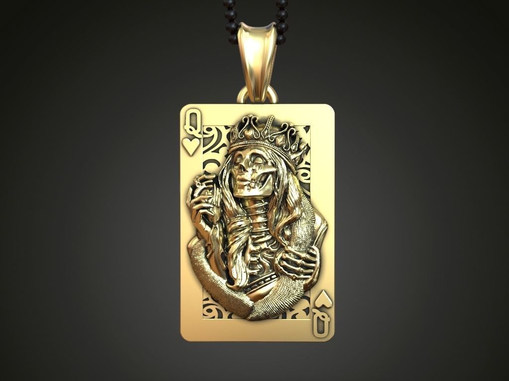 Gold Queen of Heart Pendant