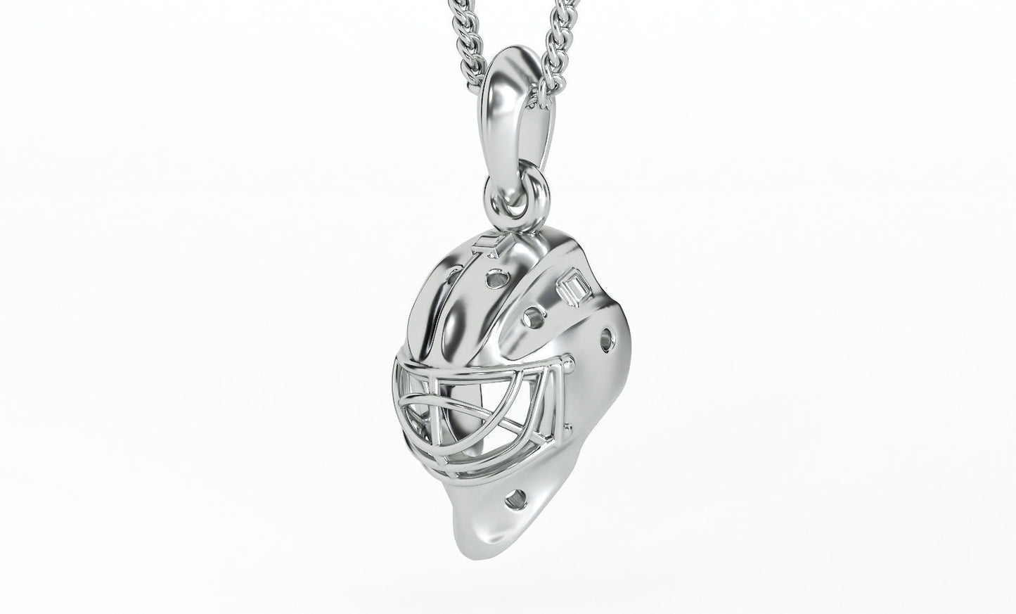 Silver Hockey Helmet Pendant