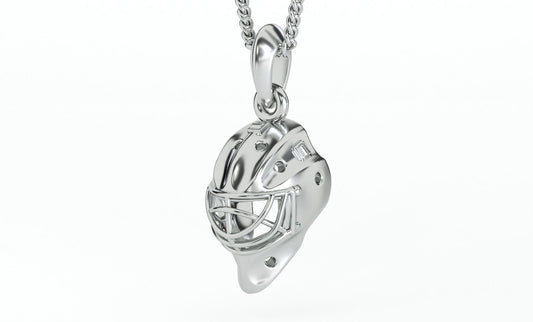 Silver Hockey Helmet Pendant