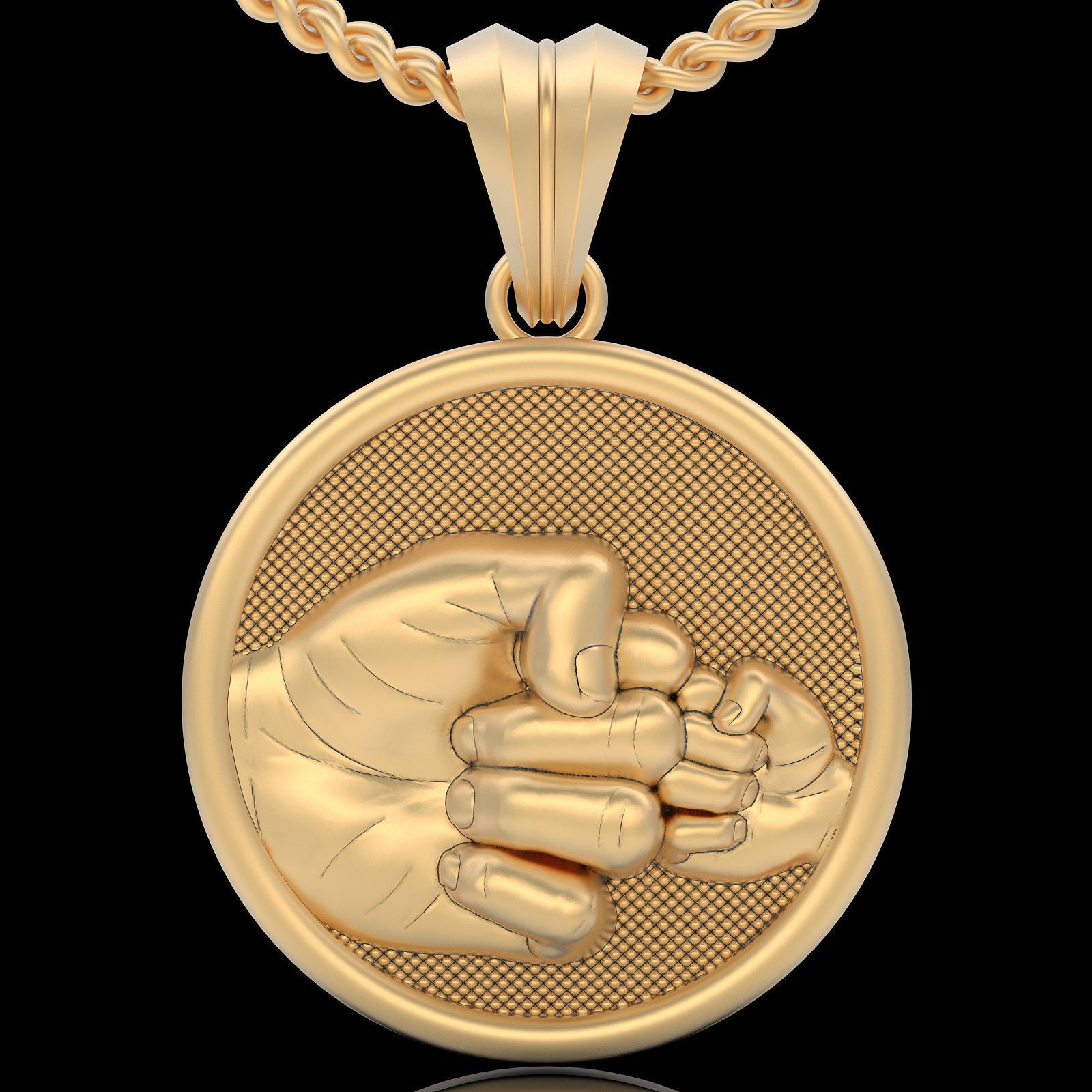 14K Solid Gold Father and Son Pendant Meaningful Gold Necklace 14K White Gold 14K Solid Gold Father and Son Pendant Meaningful Gold Necklace 14K White Gold