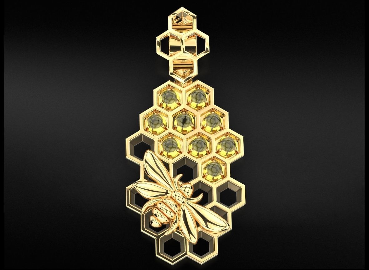 Gold Honeycomb Pendant